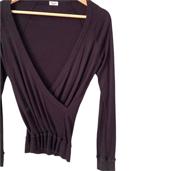 Splendid Black Wrap Long Sleeve Top in Size Medium - Picture 5 of 8